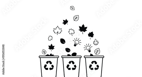 recycling bins with eco friendly waste