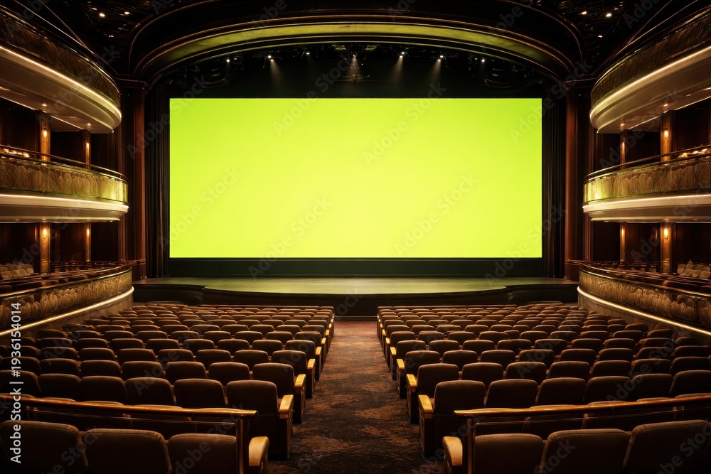 Fototapeta premium Empty Movie Theater with Large Screen.