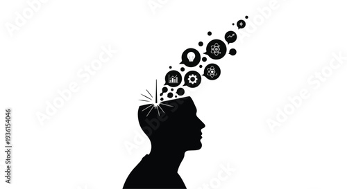 thinking person with ideas and inspiration