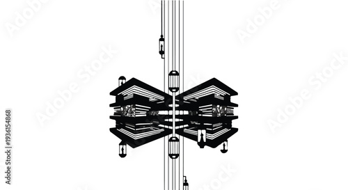 symmetrical industrial mechanical butterfly structure