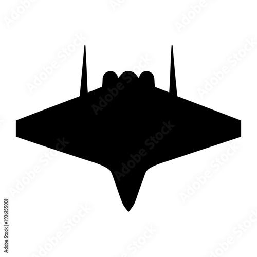 stealth aircraft silhouette on white background