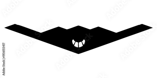 stealth aircraft silhouette on white background