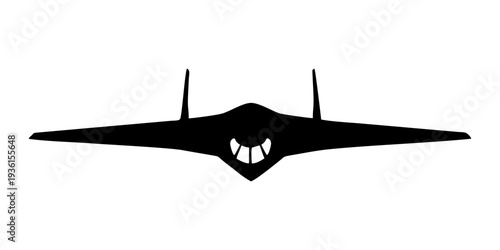 stealth aircraft silhouette on white background
