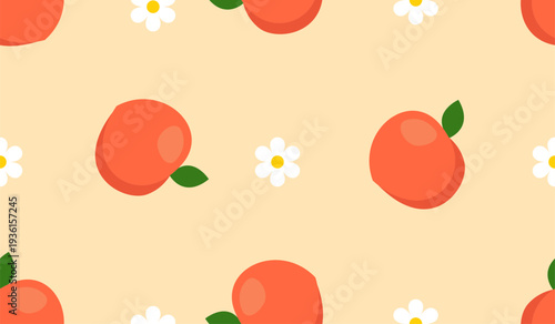 Seamless pattern with peaches for banners, cards, flyers, social media wallpapers, etc. 
