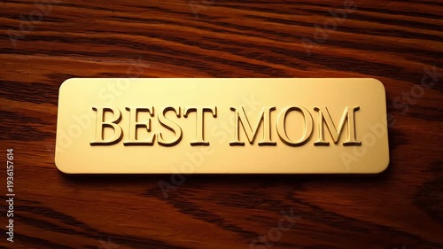 A golden engraved nameplate reads 