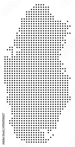Black Dot Qatar Map Asian Country