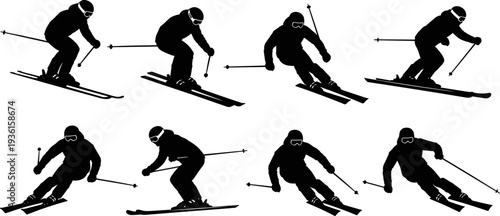 Set of heavy duty dump truck vector illustrations, black and white outline graphic of industrial construction vehicles unloading dirt and sand, civil engineering and commercial transport icons.