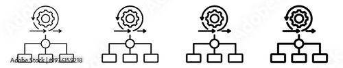 Agile Workflow Icon Set Different Style Collection