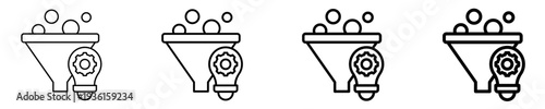 Innovation Funnel Icon Set Different Style Collection