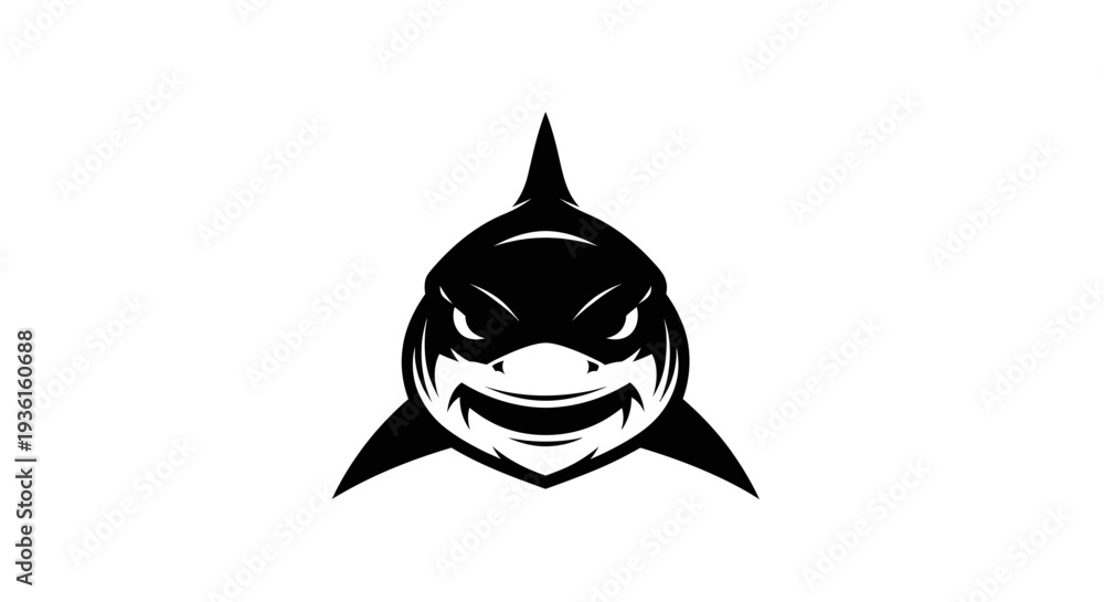 Fototapeta premium Shark illustration in black and white