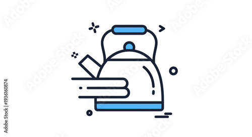 Simple kettle icon on white