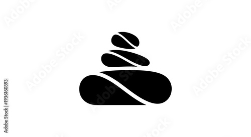 Stacked stones emblem on white background