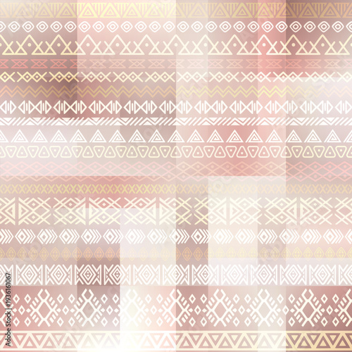 Seamless ethnic pattern, hand-drawn ethnic geometric elements, tribal pattern African or Indian vector design