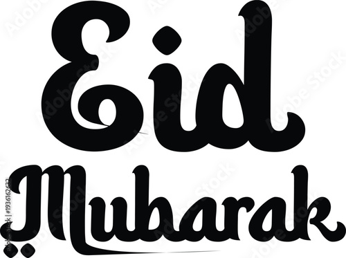 EID MUBARAK TYPOGRAPHY ILLUSTRATION VECTOR