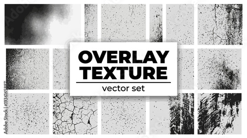 Collection of various grunge textures for overlay design elements.