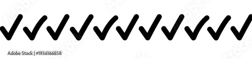 Row of black checkmarks on white background.