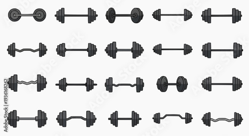 A Collection of Barbells of different shapes