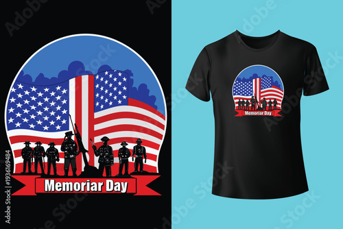 American veteran memorial day t-shirt design with soldiers, american flag, skull, remembrance text
