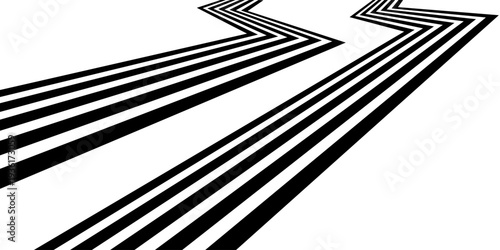 Abstract perspective line wave stripes with 3d dimensional effect.