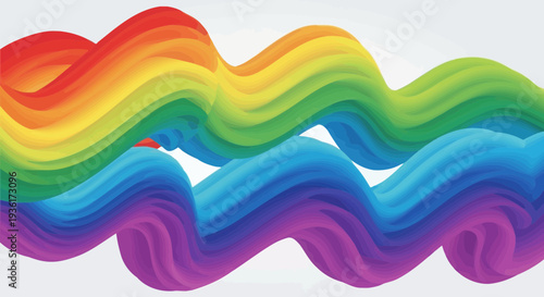 Vibrant Rainbow Waves Abstract Background
