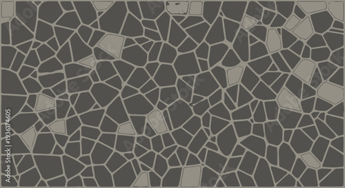 Abstract Mosaic Pattern: Irregular Geometric Shapes on Dark Gray Background