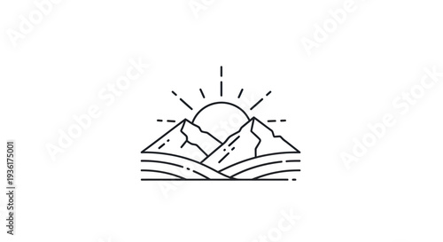 Mountain sunrise vector graphic