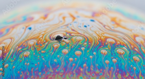 Vibrant Oil Slick with Rainbow Colors.