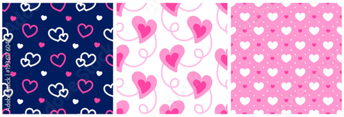 Happy Valentine's Day Seamless Pattern For Love Greeting Card Template Hand Drawn Illustration