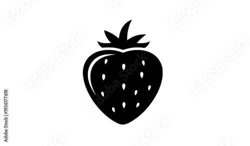 Strawberry Outline Logo Berry Fruit Line Icon Vector Illustration