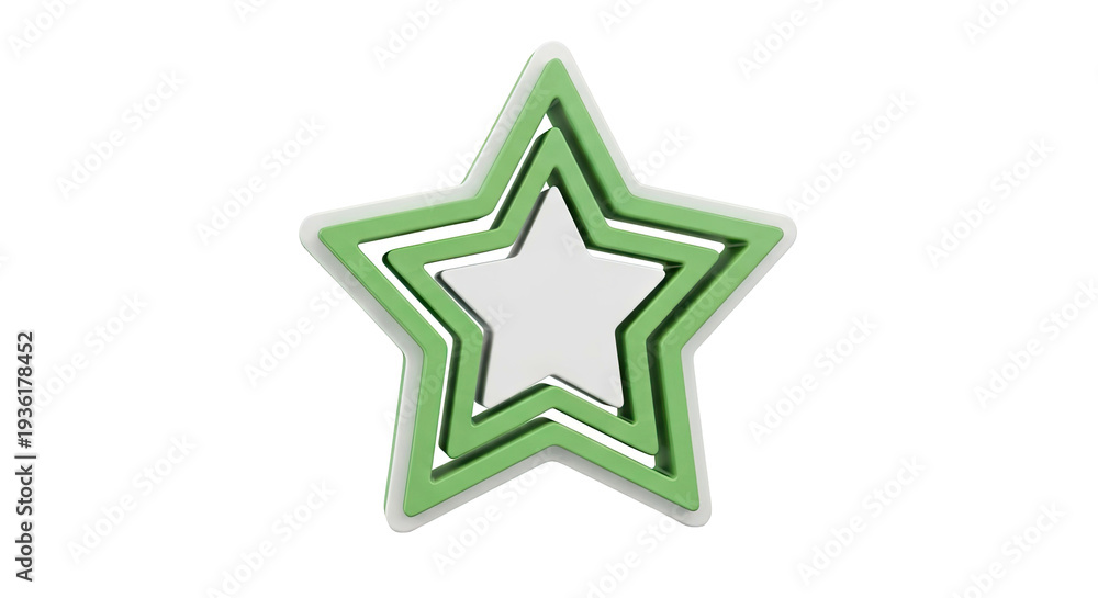 Obraz premium Concentric Green and White Stars