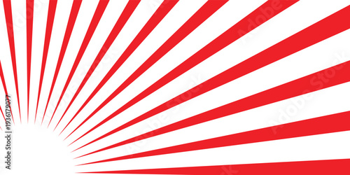 red Sunburst for the background. flag of japanese. The rising sun. vector.
