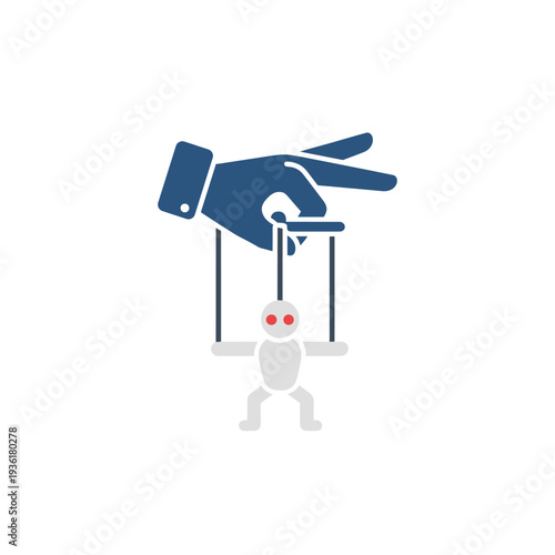 Business Hand Manipulating Worker Puppet for Corporate Control