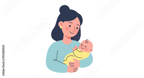 Mother Holding Baby in Her Arms 2.