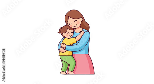 Mother Hugging Child with Love and Care 1.
