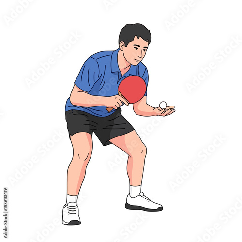 Man Playing Table Tennis