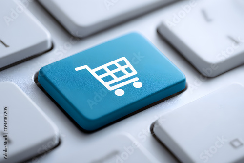 Shopping cart on keyboard