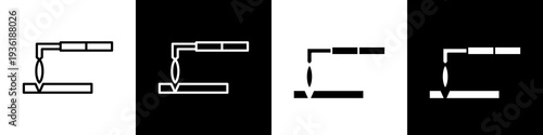  Welding black and white icon design concept