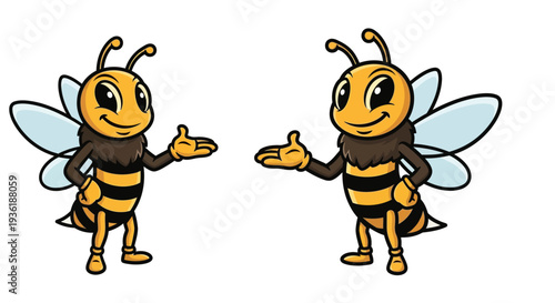 An adorable yellow and black striped bee illustration holds an orange megaphone, conveying an urgent message, protest, or public address.