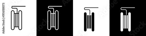  Metal black and white icon design concept