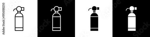  Gas cylinder  black and white icon design concept