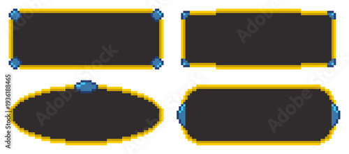 Photos 8-bit pixel art rpg game gold dialogue set