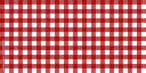 High-quality red gingham pattern background with realistic fabric texture. Classic picnic tablecloth style, seamless checkered design for kitchen, food, and rustic theme backgrounds