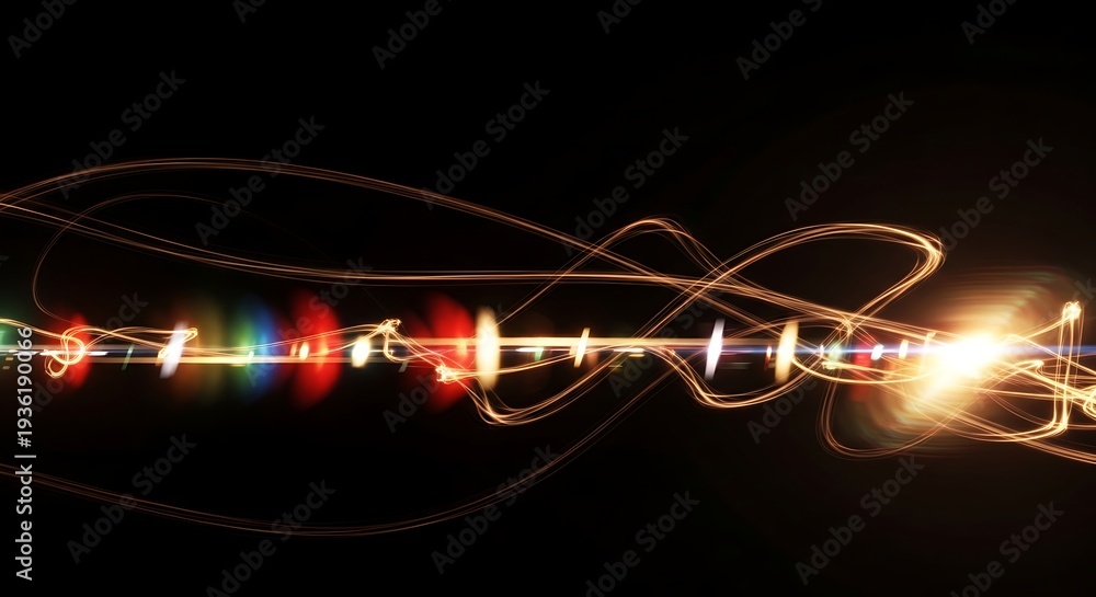 Vibrant Light Trails in Dark Space.