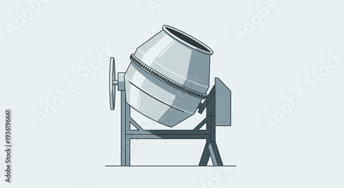 Concrete mixer machine simple modern flat design