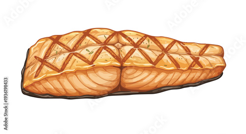 Grilled Salmon Fillet with Crispy Skin and Herbs - Delicious Seafood Meal