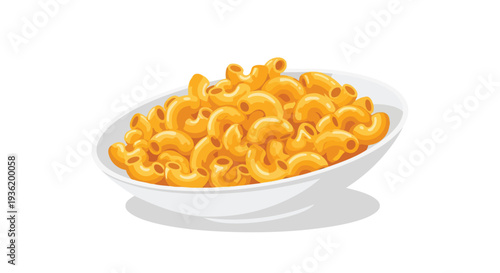Delicious Macaroni and Cheese in a White Bowl, Comfort Food Classic