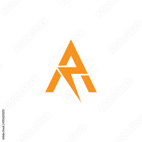 letter na thunder bolt triangle logo vector