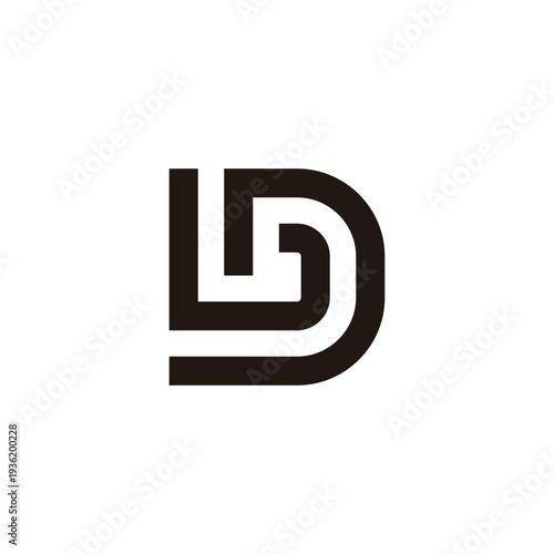 letters ld simple rotate geometric lines logo vector