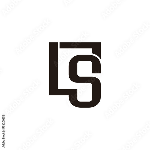 letter ls simple linked geometric square logo vector