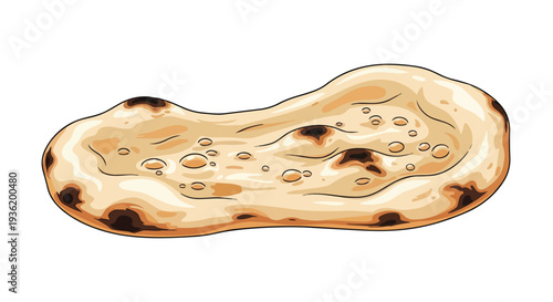 Freshly baked naan bread, a traditional Indian flatbread with a slightly charred texture